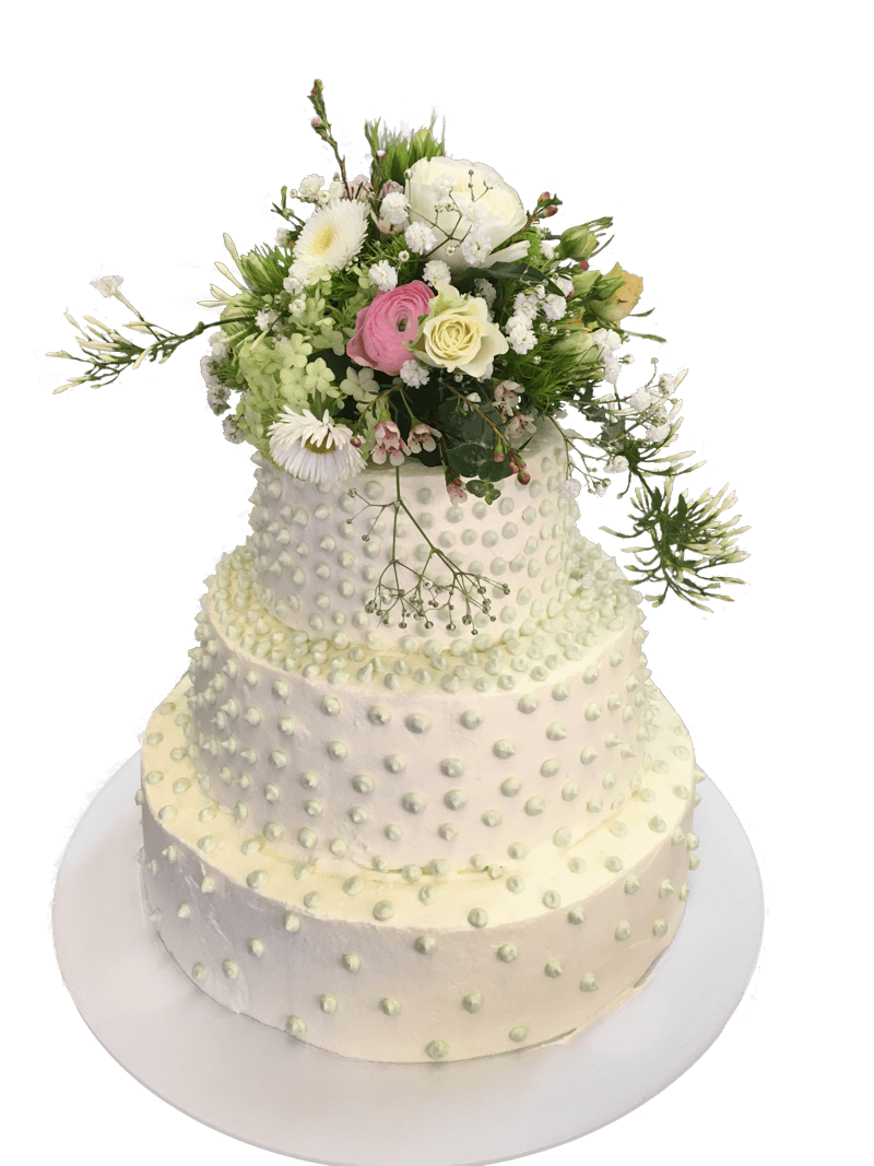Hochzeitstorte mit Blumen dreistöckig Hochzeitstorte mit Blumen dreistöckig